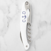 ブルー航海のいかりモノグラムイニシャル ソムリエナイフ (裏面)