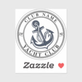 ブルー航海のいかりヨットクラブボートマリーナネーム シール (シート)