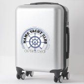 ブルー航海のいかりヨットクラブボートマリーナネーム シール (スーツケース)