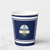 ブルー航海のいかりヨットクラブボートマリーナネーム 紙コップ (正面)