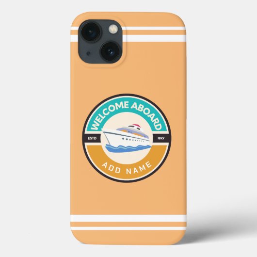 ブルー航海のいかりヨットクラブボートマリーナネーム Case-Mate iPhoneケース (裏面)