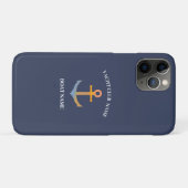 ブルー航海のいかりヨットクラブボートマリーナ Case-Mate iPhoneケース (裏面(横))