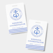 ブルー航海のいかり |ウェディングプランナー バッジ (表裏)