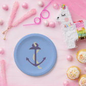 ブルー航海のいかり ペーパープレート (パーティー)