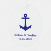 ブルー航海のいかり メタルオーナメント (正面)