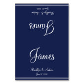 ブルー航海ののテー結婚ブルカード座席カード テーブルナンバー (裏面)