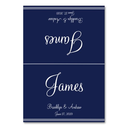 ブルー航海ののテー結婚ブルカード座席カード テーブルナンバー (正面)