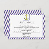 ブルー航海ののリハー結婚サルディナーのいかり 招待状 (正面/裏面)