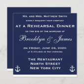 ブルー航海ののリハ結婚ーサルディナー招待状 招待状 (正面/裏面)