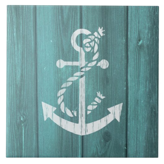 ブルー航海のウェザーボードいかりデザイン タイル (正面)