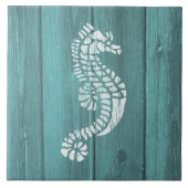 ブルー航海のウェザーボードシーホースデザイン タイル (正面)