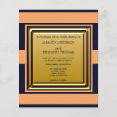 ブルー航海のオレンジバジェット結婚式招待状 チラシ (裏面)