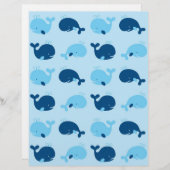 ブルー航海のクジラベビースクラップブック紙 (正面/裏面)
