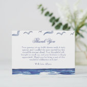 ブルー航海のコースタルシーブライダルシャワーありがとう エンクロージャーカード (スタンド正面)