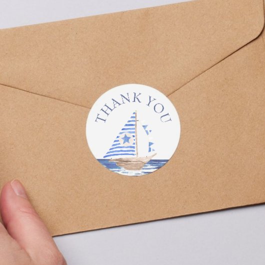 ブルー航海のコースタルシーブライダルシャワーありがとう ラウンドシール