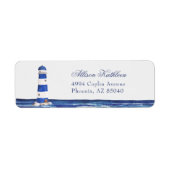 ブルー航海のコースタルシーブライダルシャワーアドレス ラベル (正面)