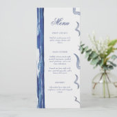 ブルー航海のコースタルシーブライダルシャワーメニューカード 招待状 (スタンド正面)