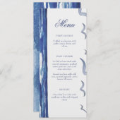 ブルー航海のコースタルシーブライダルシャワーメニューカード 招待状 (正面/裏面)