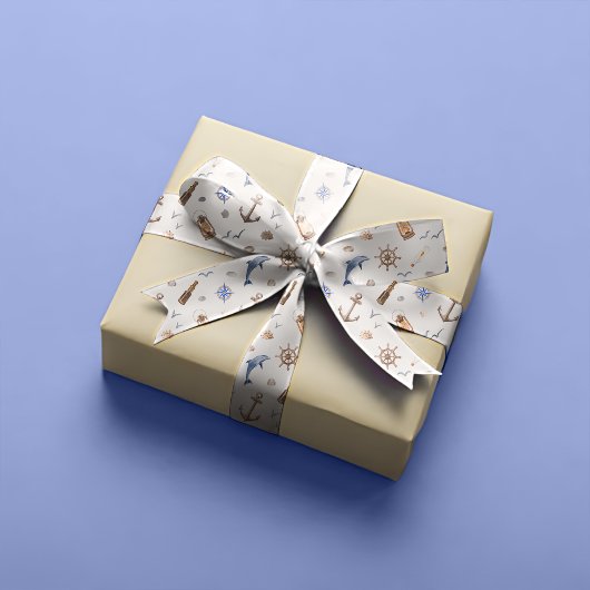 ブルー航海のコースタルシーブライダルシャワー サテンリボン