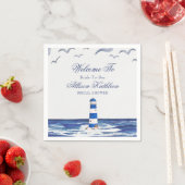 ブルー航海のコースタルシーブライダルシャワー スタンダードカクテルナプキン (インサイチュ)