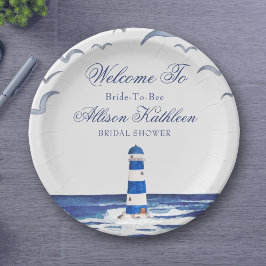 ブルー航海のコースタルシーブライダルシャワー ペーパープレート