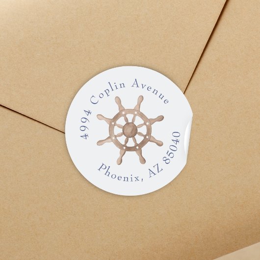 ブルー航海のコースタルシーブライダルシャワー ラウンドシール