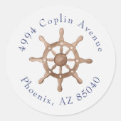 ブルー航海のコースタルシーブライダルシャワー ラウンドシール (正面)