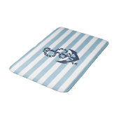 ブルー航海のストライプいかり バスマット (アングル)