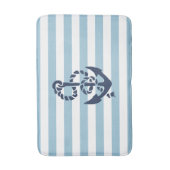 ブルー航海のストライプいかり バスマット (正面縦)