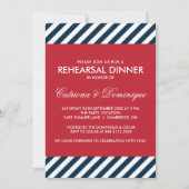 ブルー航海のストライプリハーサルディナー招待状 招待状 (正面)
