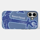 ブルー航海のセーラーパーソナライズされたいかり Case-Mate iPhoneケース (裏面 (横))