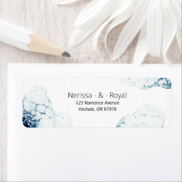 ブルー航海のデスティネーションウェディング差出人住所 ラベル