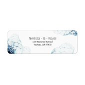 ブルー航海のデスティネーションウェディング差出人住所 ラベル (正面)