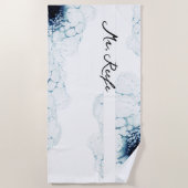 ブルー航海のデスティネーションウェディング氏 ビーチタオル (正面)