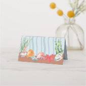 ブルー航海のトロピカルシーシェルビーチ結婚式 プレイスカード (裏面)