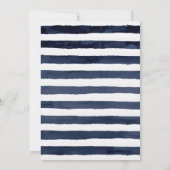 ブルー航海のピンクウォーターカラーフローラブライダルシャワー 招待状 (裏面)