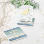 ブルー航海のホワイトウ動揺してッドいかり ストーンコースター