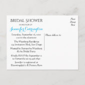 ブルー航海のホワイトブライダルシャワー船いかり インビテーションポストカード (裏面)