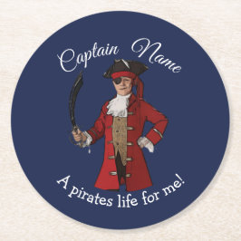 ブルー航海のボーイパイレーツコースター ラウンドペーパーコースター