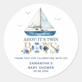 ブルー航海のボートアホイそれは双子の少年の好意である ラウンドシール