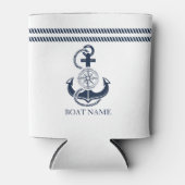 ブルー航海のボートネームいかり 缶クーラー (正面)