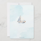 ブルー航海のボートビーチハッツボーイベビーシャワー 招待状 (裏面)
