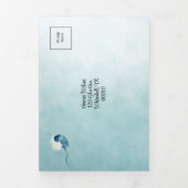 ブルー航海のマリーナスタイル結婚ズ 三つ折り招待状 (カバー)