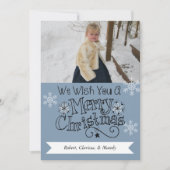 ブルー航海のメリークリスマスフォトホリデーカード シーズンカード (正面)