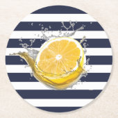 ブルー航海のレモネード ラウンドペーパーコースター (正面)
