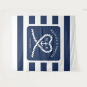 ブルー航海のロストライプのープハート結婚いかり タペストリー (正面(横))