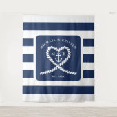 ブルー航海のロストライプのープハート結婚いかり タペストリー (正面)