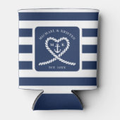 ブルー航海のロストライプのープハート結婚いかり 缶クーラー (正面)