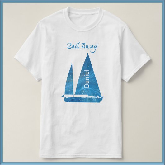 ブルー航海の帆船 Tシャツ