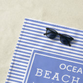 ブルー航海の&ホワイトストライプのビーチハウス ビーチタオル (インサイチュ)